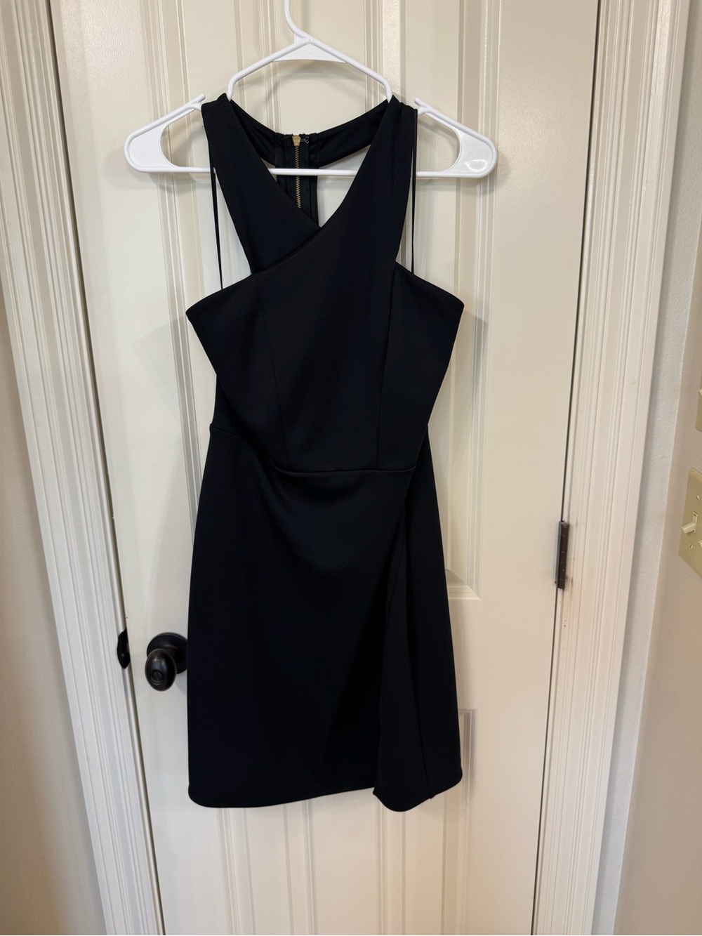Express Black Cross-Front Sleeveless Cocktail Dress